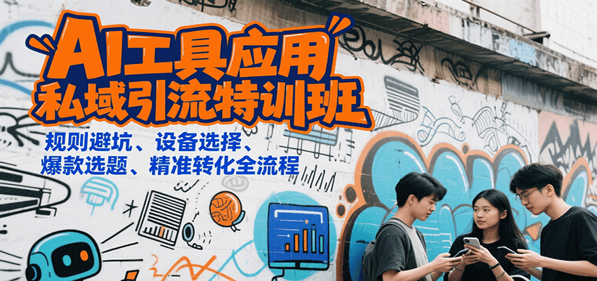 AI工具应用私域引流特训班，规则避坑、设备选择、爆款选题、精准转化全流程-优优云网创