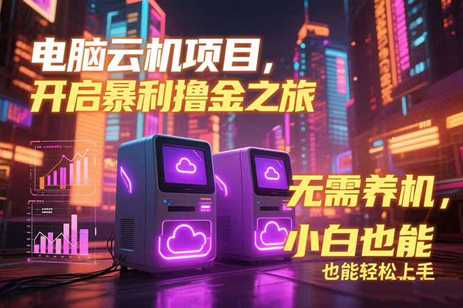 电脑云机项目 暴力撸金玩法,不需要养机 配置没有要求 单机100个窗口一…-优优云网创