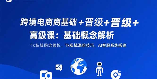跨境电商基础+晋级+高级课：基础概念解析,Tk私域涨粉技巧,AI客服系统搭建-优优云网创