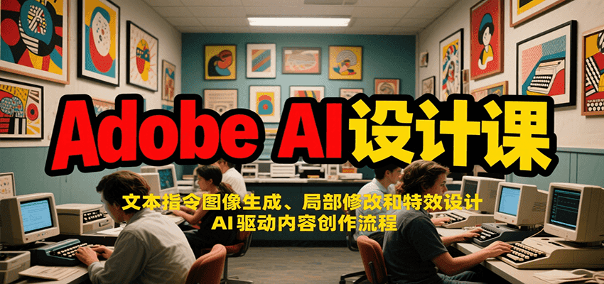 Adobe AI设计课：文本指令图像生成、局部修改和特效设计，AI驱动内容创作流程-优优云网创